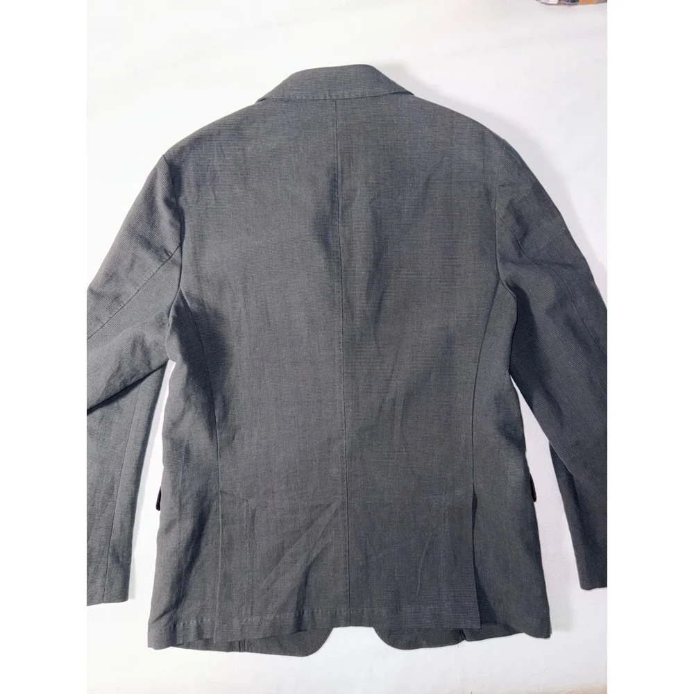 Mens Pino Porto Tailored Fit Micro Check Two-Button Black/Charcoal Grey Size 44